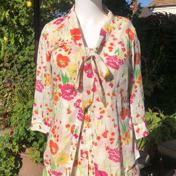 Merona White Floral Dress with Jacket Sz2 - Picture 3 of 8